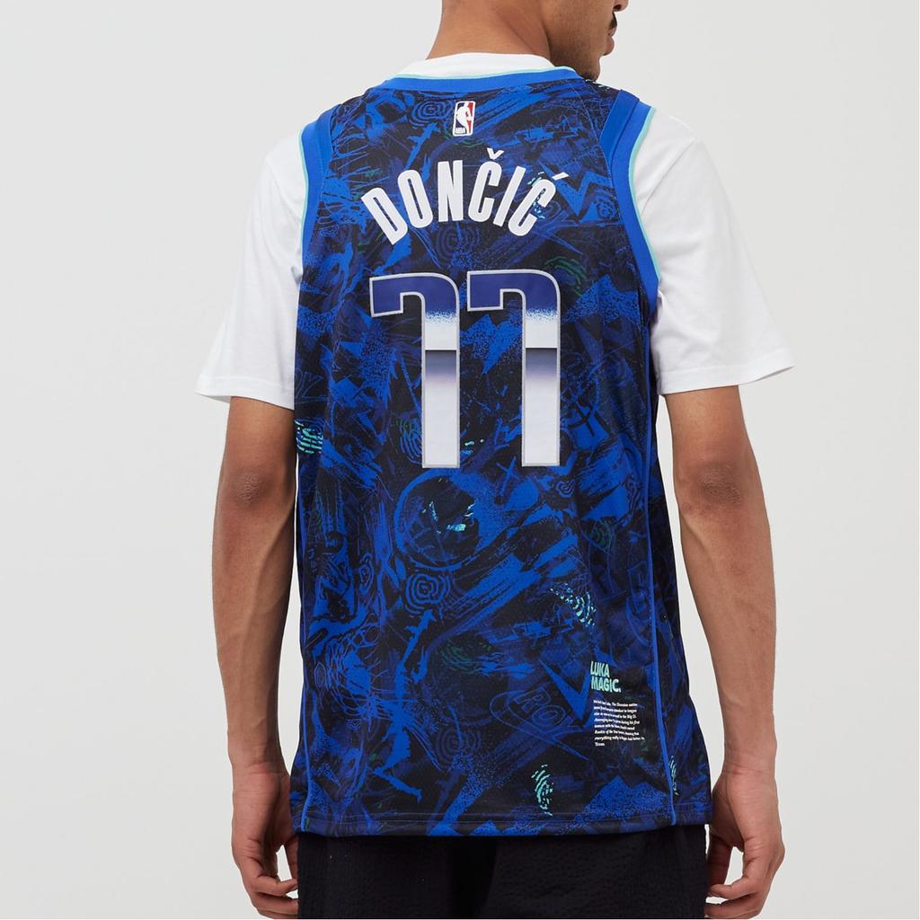 Nike Retro basketbalový dres NBA Dallas Mavericks Luka Doncic #77 Pánské topy Modrý DA6960-405