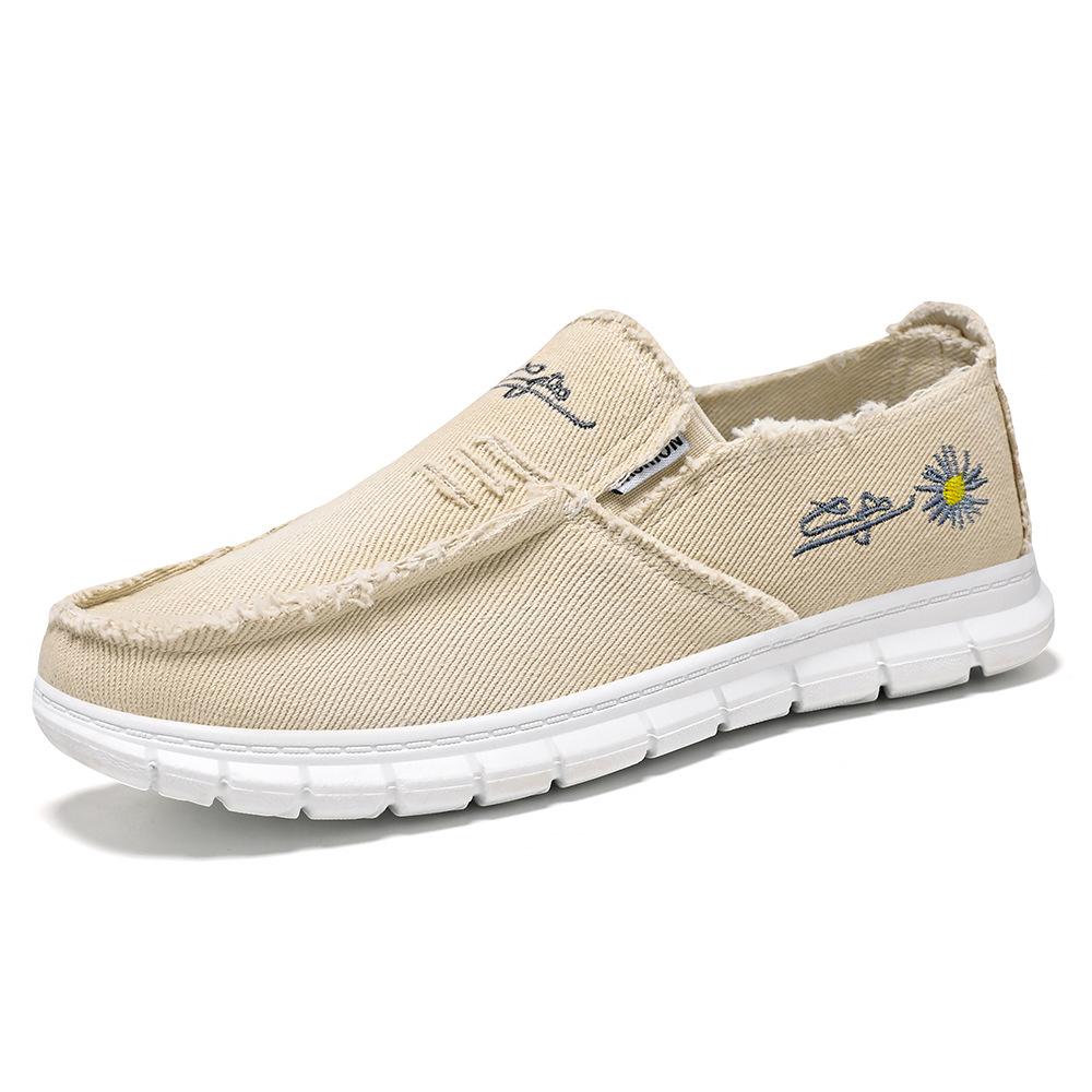 

Мужская традиционная тканевая обувь, новый дизайн - повседневная обувь с вышитым покатым каблуком, мягкая подошва, дышащая, модная, удобная в носке обувь 44