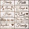 10Pcs Reusable Family Quote Stencils Pet Painting Templates For Wood Signs Wall Home Decor Diy Crafts