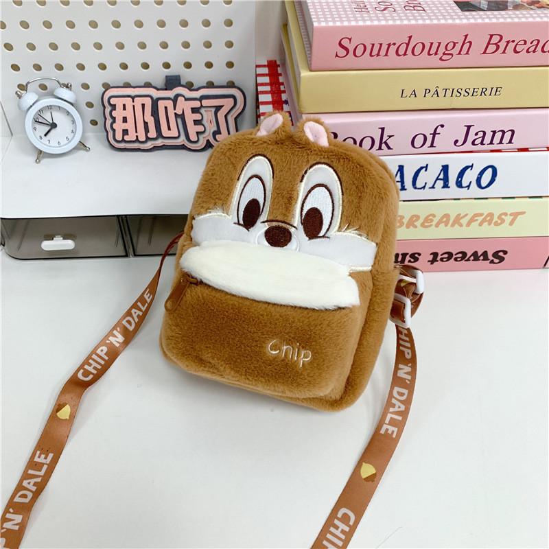 Stitch Judy Hopps Nick Wilde Plush Phone Bag With Zipper Closure For Daily Use