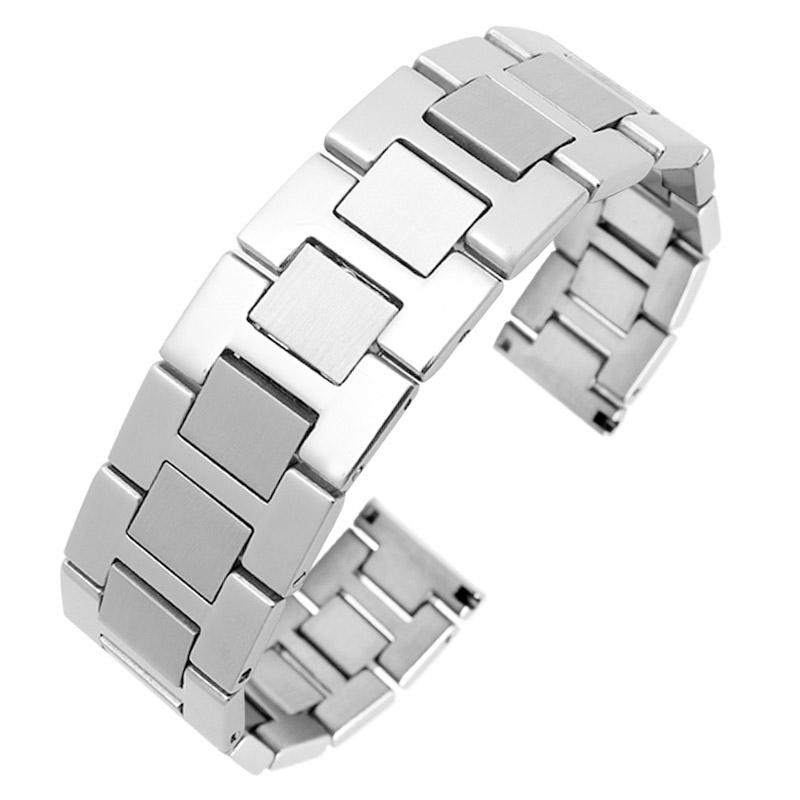 Stainless Bracelet Steel Solid Metal Watchband 16mm 17.5mm 20mm 22mm 23mm for T-ANk S-OLO Watch Band Couples Watch Strap