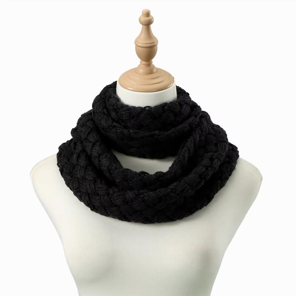 Knitted Material Neck Warmer Scarf Solid Color Winter Knitted Scarf Warm Thick Neck Scarf For Men