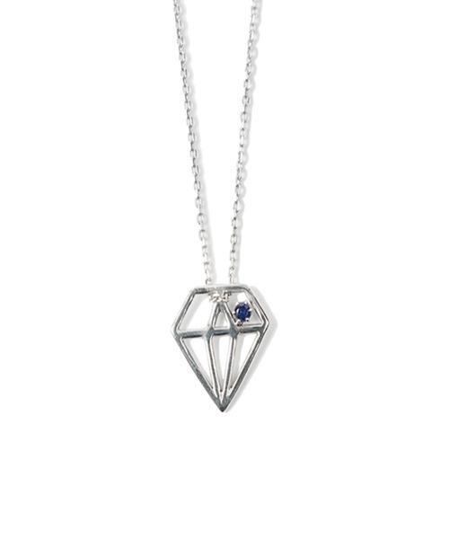 Bonbeau Diamond Silver Necklace 925 Silver Diamond Pendant Silver Necklace