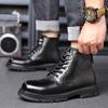 Fashion Men Comfortable Walking Boot 2024 Men's High-top Fashion Shoes New Motorcycle and Ankle Boots Waterproof Boots Men Leather Shoes