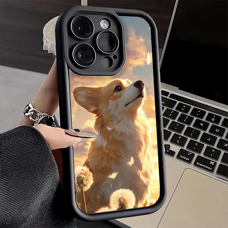 Phone Case for iPhone 17 Air 16E 15 16 Pro Max Corgi Dog Cute Cover 14 Plus 13 12 Mini Soft Shell Silicone Fundas