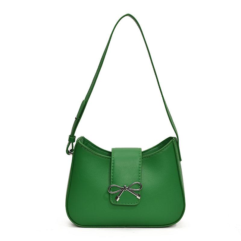 

Spring new niche fashion design simple casual underarm bag femininity commuting versatile solid color messenger bag зелёный