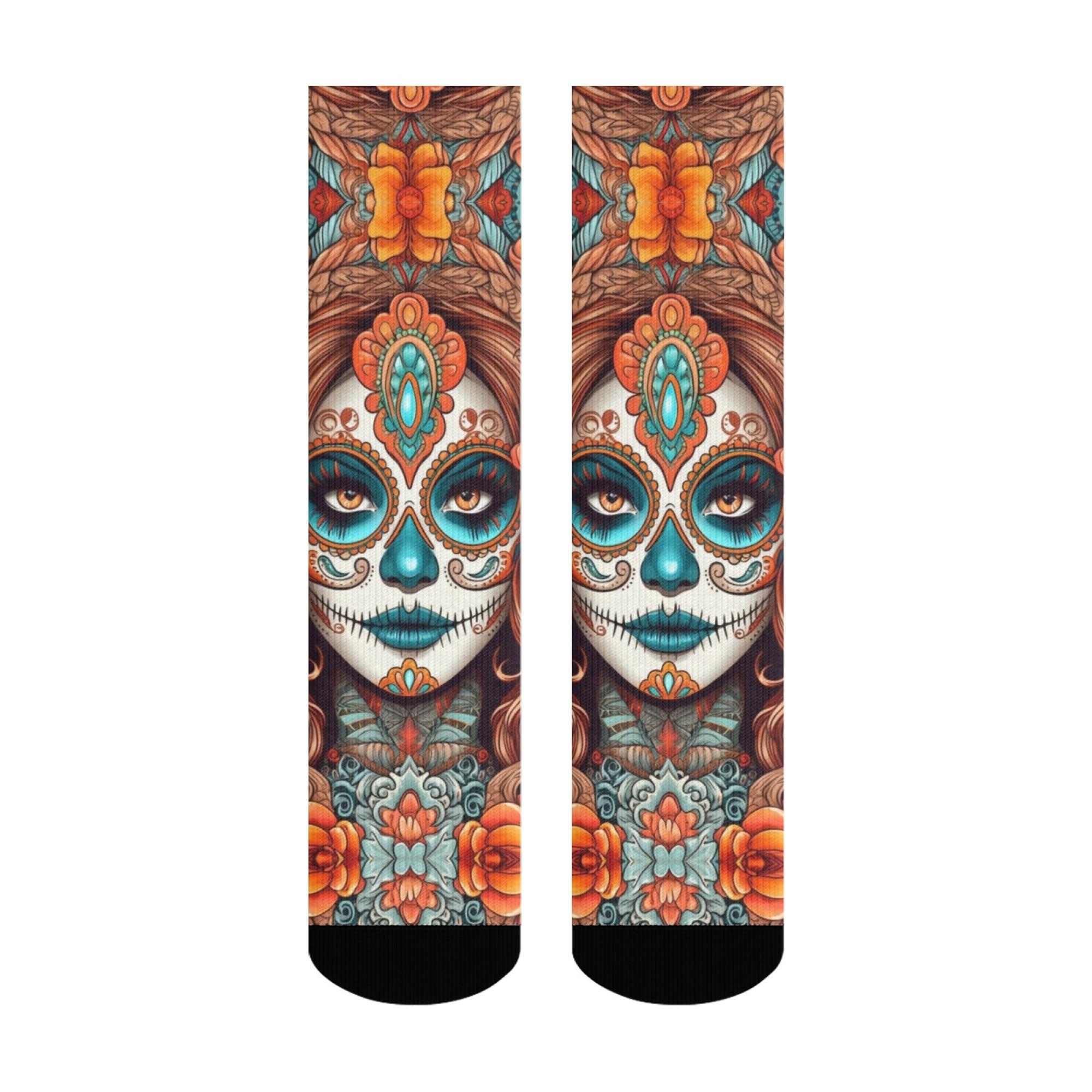 

1 пара всесезонных носков до щиколотки с принтом поп-красоты, полиэстеровые чулки для повседневной носки, спорта и активного отдыха, мужские и женские