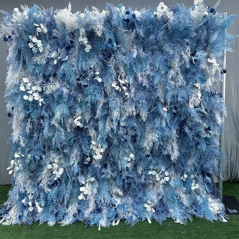 Uflower Red Rose luxury 5D Flower Wall Cloth Fabric Wedding Backdrop Decor Artificial Flower Arrangement Marriage Event Props