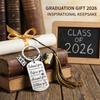 Stainless Steel Graduation Cap Keychain Bag Decoration For 2026 Commencement Academic Keepsake Graduation Gift