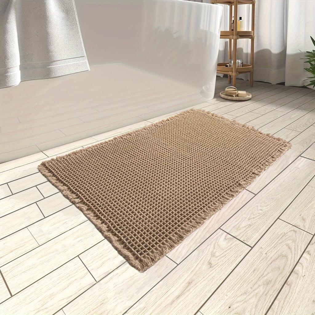 Bath Mats for Bathroom Super Absorbent Non Slip Floor Machine Washable Bathroom Rugs Rubber Backed Bathroom Mats