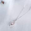 Luxury Female Crystal White Zircon Stone Infinity Pendant Necklace Vintage Silver Color Wedding  For Women