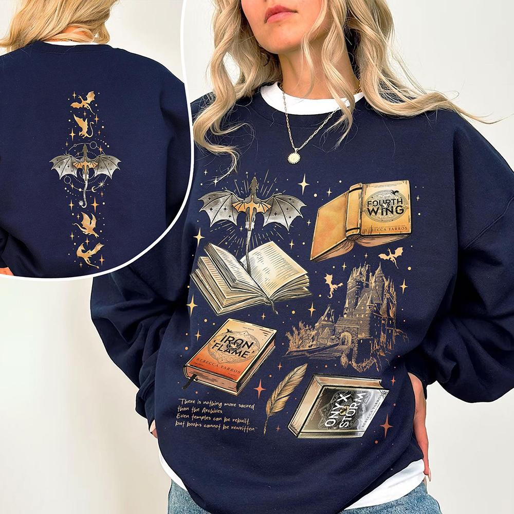 The Bat Boys Velaris Two Sided Sweatshirt Fan Of ACOTAR Series Book Lover Sweater Long Sleeve Fleece Sweatshirt Y2K Streetwear