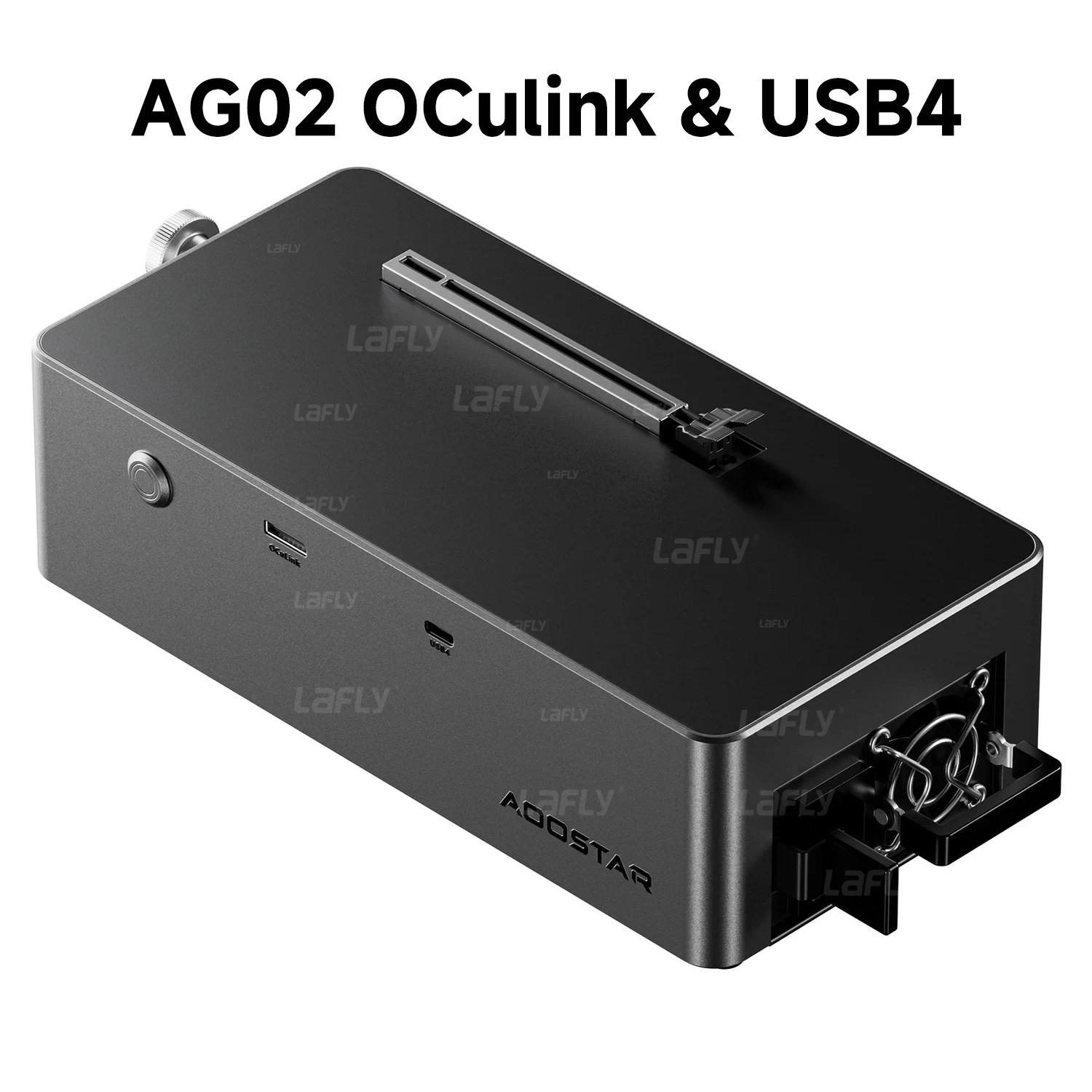 Placă video AOOSTAR AG02 OCulink USB4 cu sursă de alimentare încorporată de 800W, 3*8 pini, Extensie PCIex16 pentru jocuri, Spațiu deschis pentru laptop NO RAM NO SSD negru