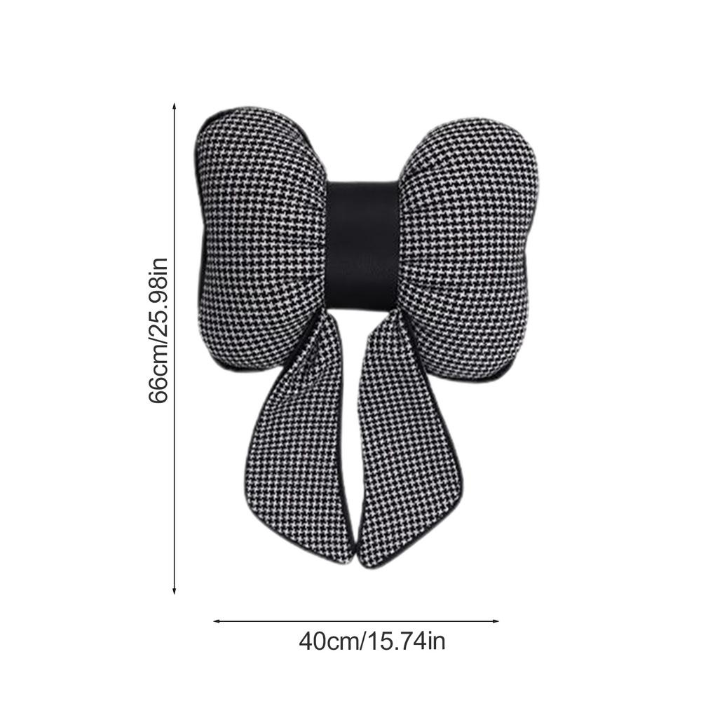 Bow Knot Shape Car Headrest Pillow Cotton Car Seat Headrest Neck Support Seat Pillows Rest Cushion Car Interior Seat Accessory