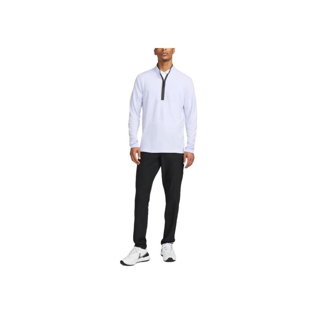 Nike Dri-FIT Victory Solid Half-Zip Crew Neck Long Sleeve T-Shirt Men tops Silver DJ5474-536