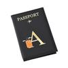Husă pentru pașaport din piele imprimată cu litere Bărbați Femei Suport pentru pașaport Clip pentru bilet de avion Huse pentru pașapoarte Suport pentru identitate Suport card de credit