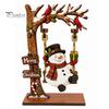 Creative Christmas Desktop Ornaments Wooden Ornaments, Santa Snowman Figurine with Moving Holiday Decorations Swing, Rustic Tabletop Centerpiece