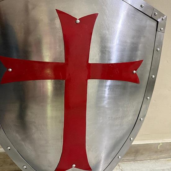 Medieval Crusader Shield: Battle Knight Templar Red Cross 71.12 cm