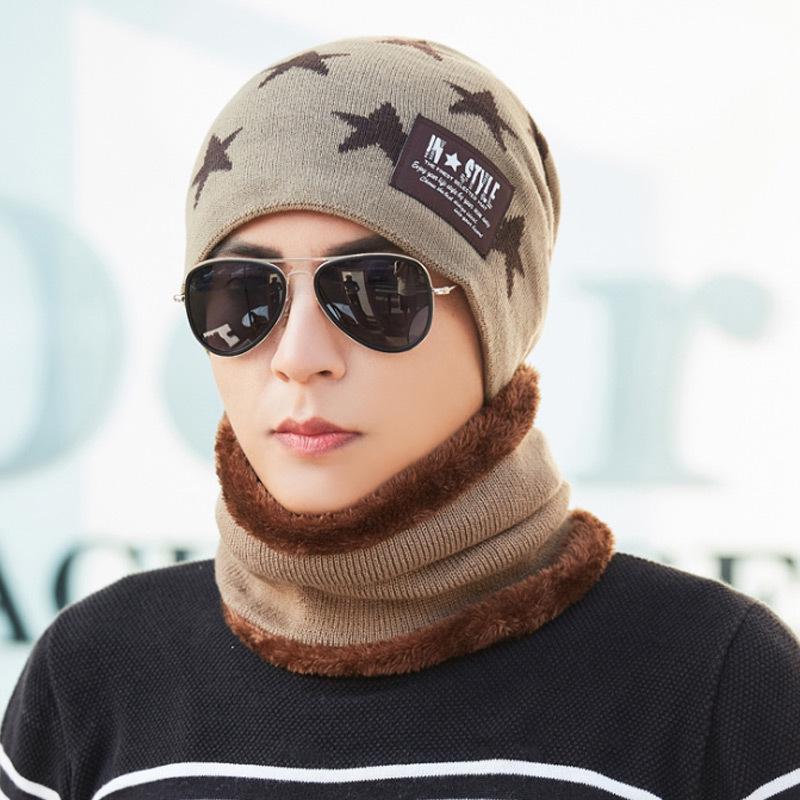 Men's Thick Plush Wool Winter Hat: Korean-Style, Warm Knit for Outdoors & Cycling