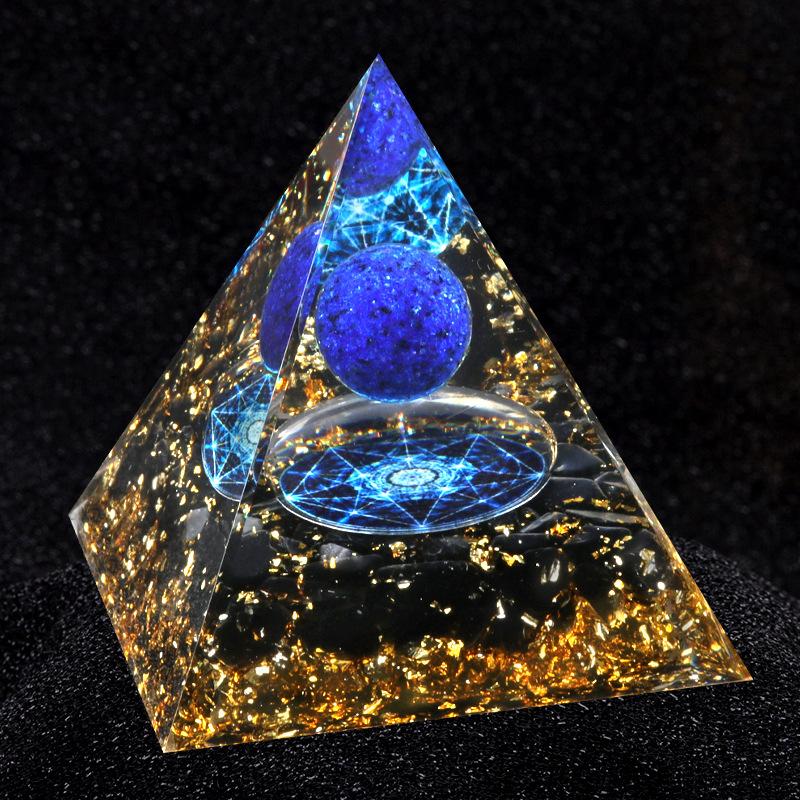 Crystal Agate 5cm Pyramid Crushed Stones Epoxy Resin Grinding and Watering Jinhua Home Office Desktop Decorations Crafts