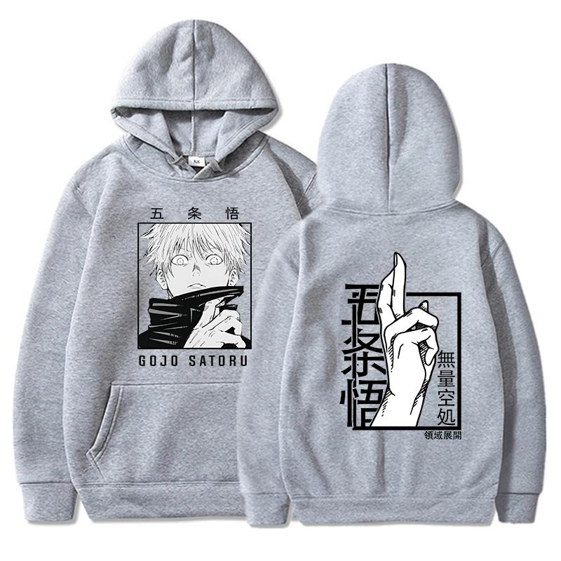 Hot Anime Gojo Satoru Printed Hoodies Autumn Fleece Pullover Unisex Hooded Sweatshirt Harajuku Streetswear Long Sleeve
