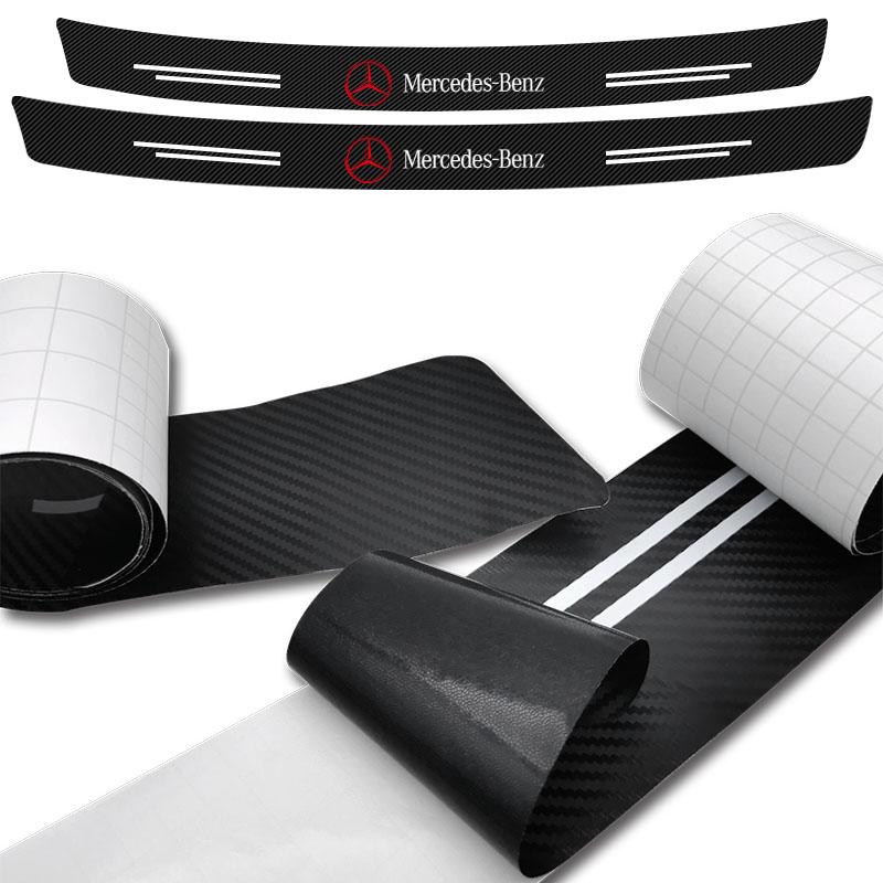 1pcs Carbon Fiber Car Trunk Rear Bumper Sticker Guard Plate Protector For Mercedes-Benz CLA CES CLS SLK GLK CLK SLS CLG GLE GLC GLB EQC GLA GLS SLC