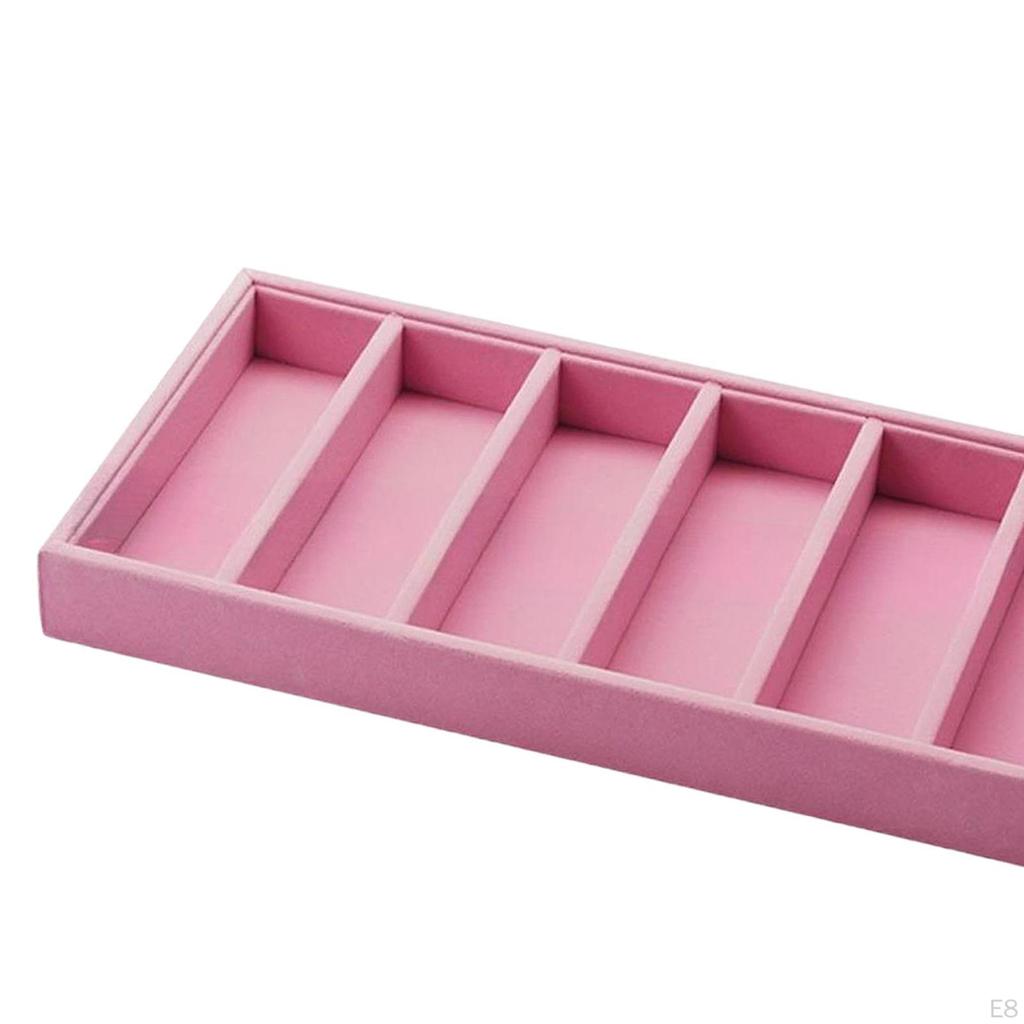 Eyeglass Display Tray, Frame Storage Box with Compartments, Velvet MDF, Secure for Valets,