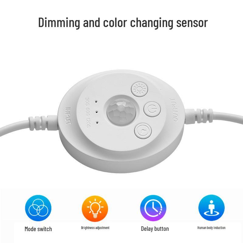 

5-24V Smart Motion Sensor LED Strip: Dual Color Dimming & Auto-On for Arrival Detection