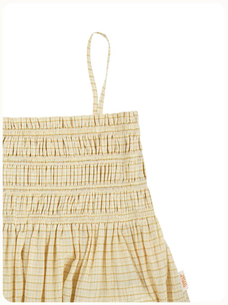 Hello Sunrise Hs Two Poket Mini Dress_Yellow Check