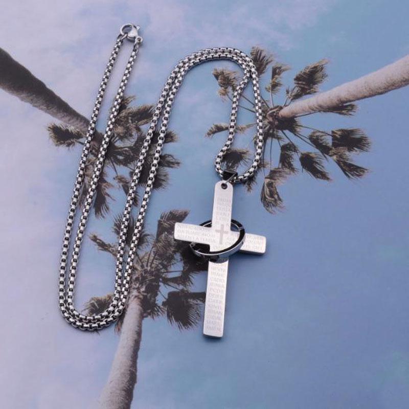 Trendy Men s Titanium Cross Necklace - Versatile Hip Hop Pendant