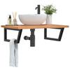VidaXL Wall-mounted Vanity Shelf Steel and Solid Beech Wood, Floating Vanity Shelf, Vanity Shelf To Place 3302451