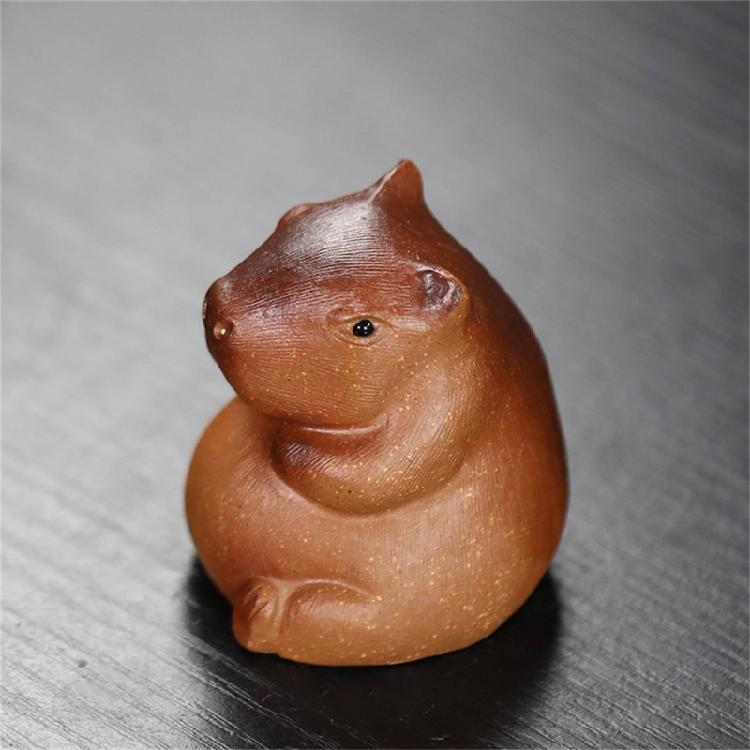 Cute Capybara Ornament Table Figure Distinctive Clay Capybara for Collector