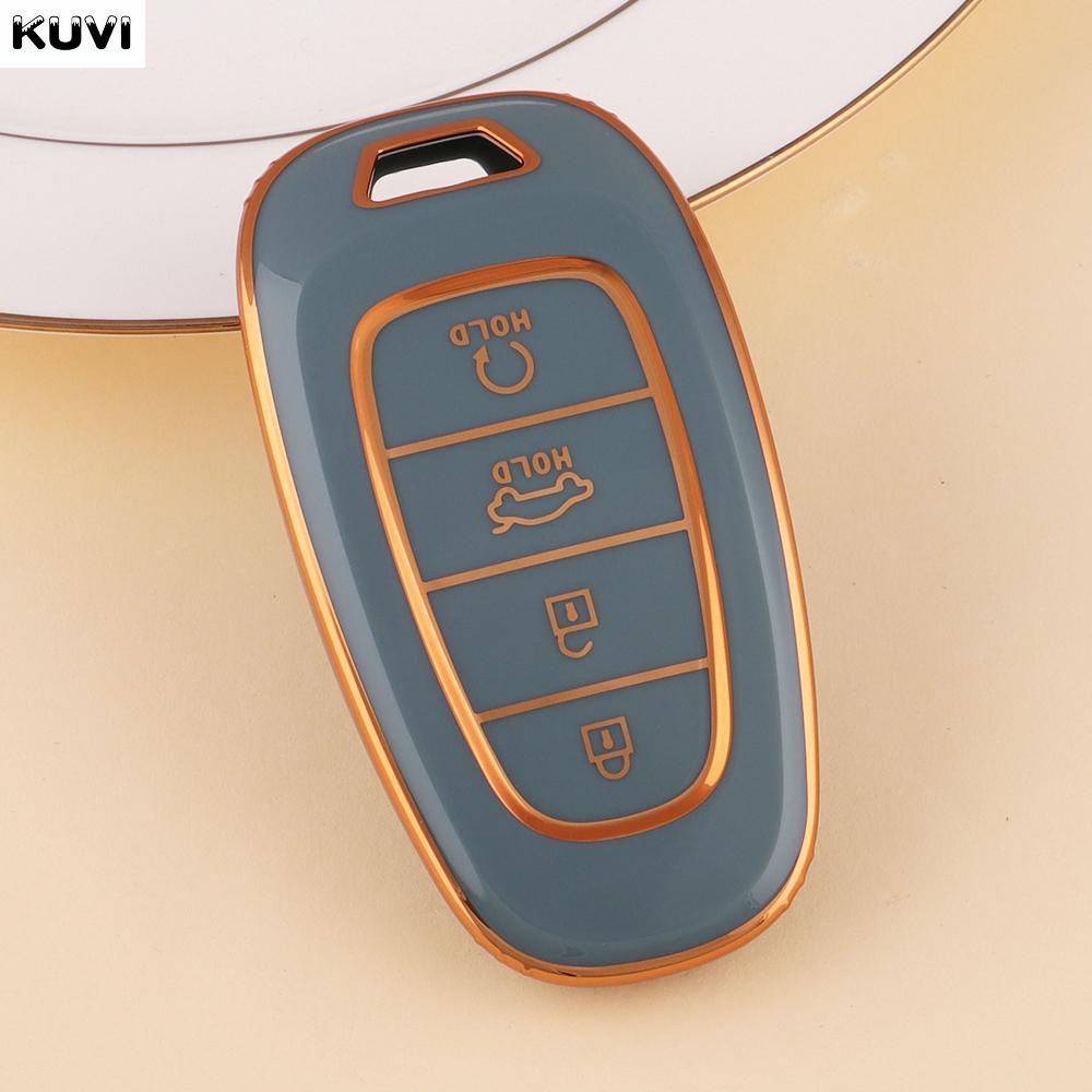 

Plating Tpu Luxury Car Remote Key Case Cover Shell Fob For Hyundai Santa Fe Tucson Nexo Nx4 Atos Solaris Prime 4 Button