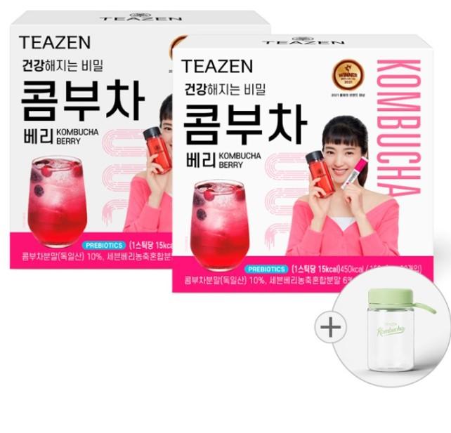

[Teazen] Чайный напиток Комбуча Teazen с набором бутылок Berry 150g x 2 and Bottle