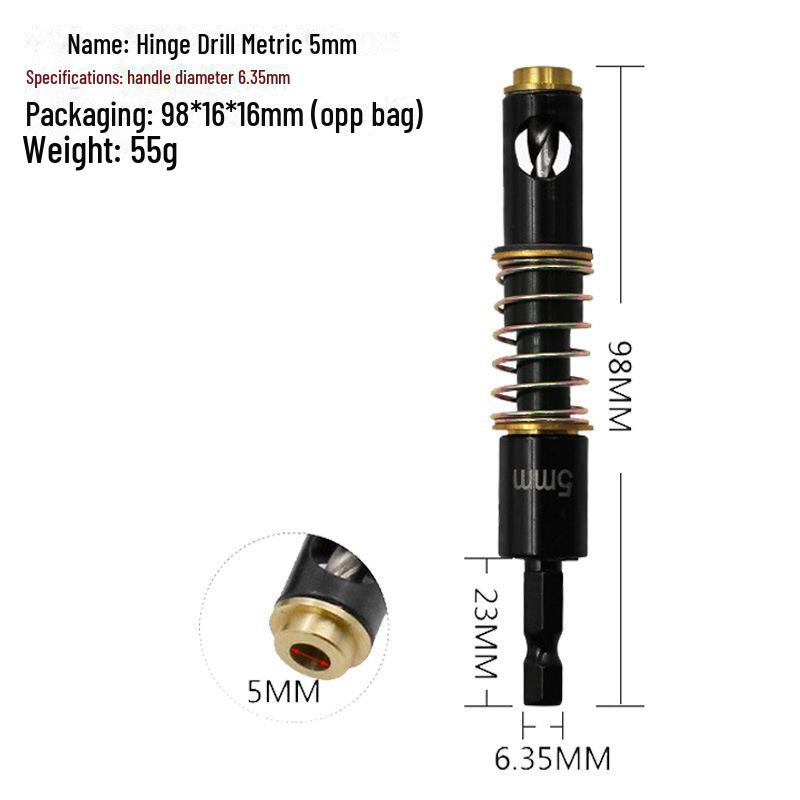 

Метрическое сверло с шарнирным креплением 5 мм с шестигранной рукояткой 1/4 дюйма для деревообработки