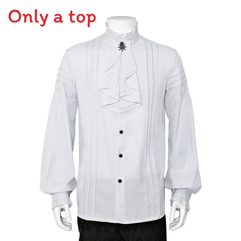 Camicia Pirata Steampunk Medievale a Maniche Lunghe per Uomo e Abbigliamento da Festa