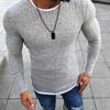 Fashion Men Round Neck Long Sleeve Patchwork Slim Knitted Sweater Pullover Top