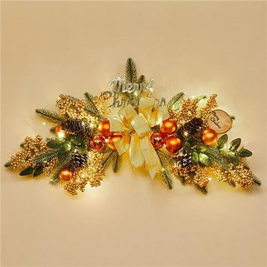 50CM Christmas Wreath & 2.7M Garland Set - Festive Door & Wall Decor
