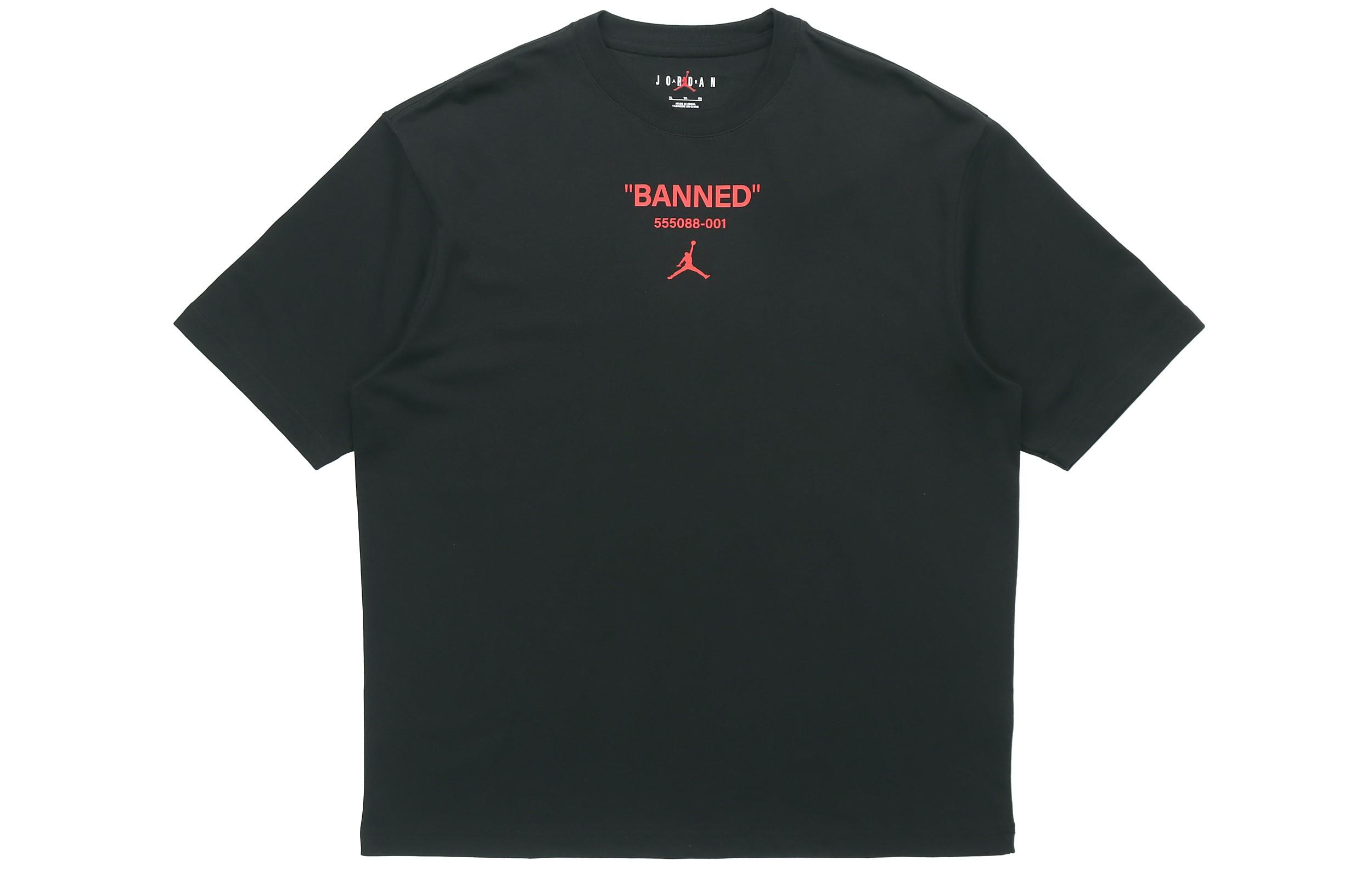Jordan T-Shirts Herren Schwarz Rundhals Mittlere Normale Passform 3XL