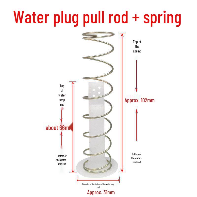 Rubber Drain Plug & Sleeve with Spring for Semi-Automatic Twin Tub Washing Machine