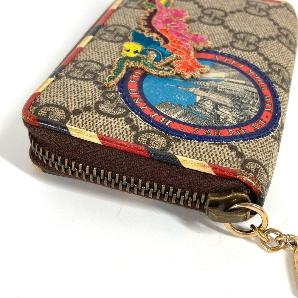 GUCCI 473911 GG Supreme Courier Patch Business Card Case Coin Wallet coin purse