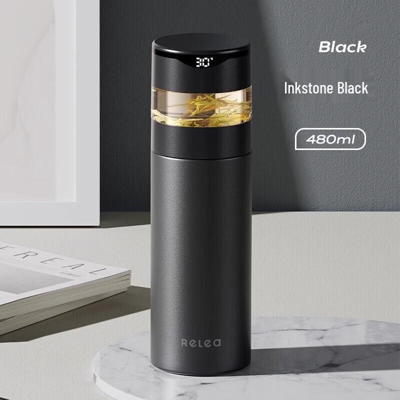 Wushengwu 480ml Smart 316 Stainless Steel Tea Infuser Thermos Mug