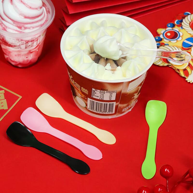 Yidengxia Individually Wrapped Disposable Plastic Ice Cream Spoons