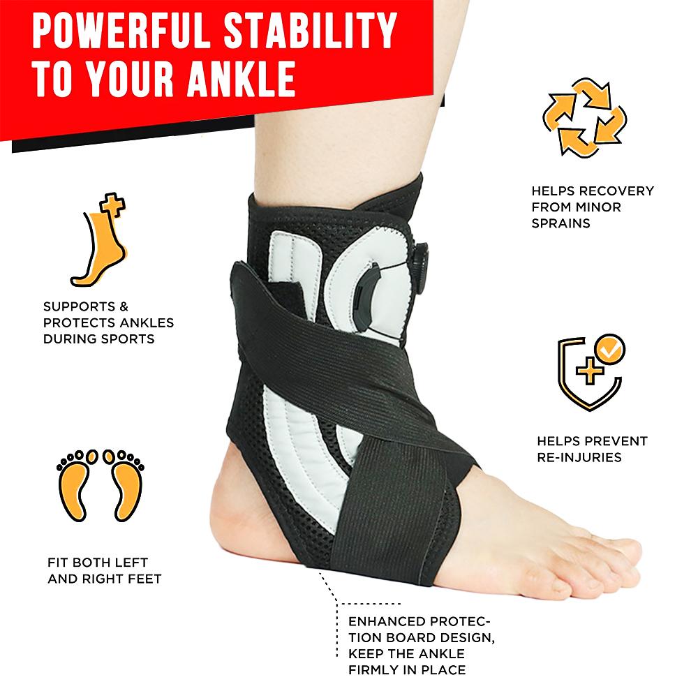 1Pcs  Adjustable Ankle Brace Support For Women & Men With Elastic Lace-Up Design Ideal For Sprained Ankle Injury Recovery