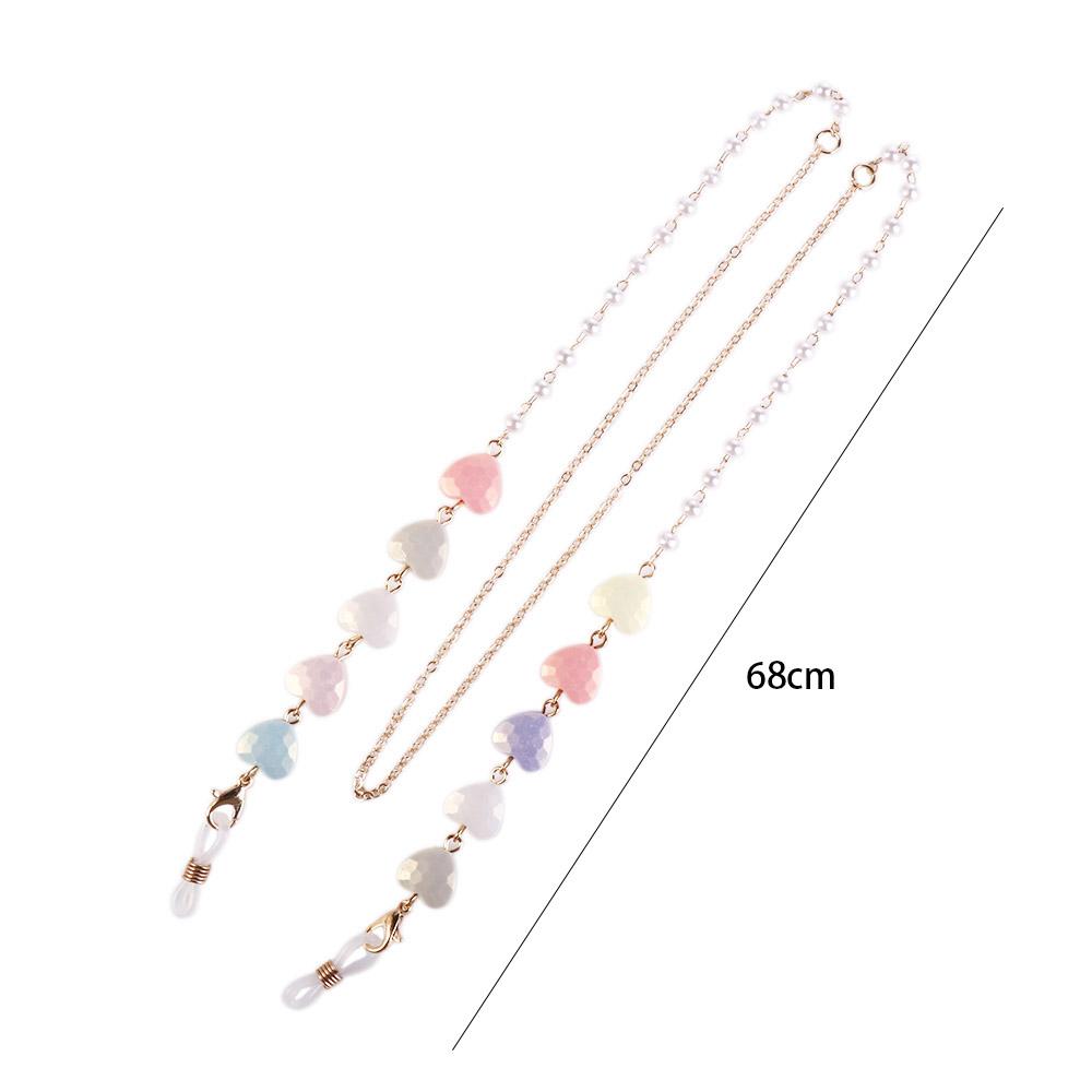 Halskette Herzförmige Liebesbrillenketten Maske Anti-Verlust-Ketten Brillenband Perlen Sonnenbrillenketten