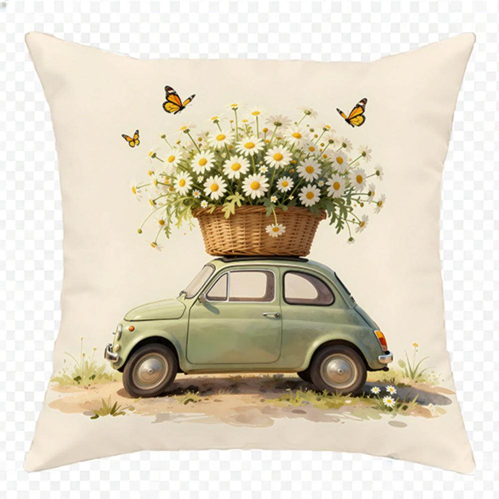 

1/4pcs Floral Pillow Covers with Charming Designs Sofa cushion cover home bedroom room decoration 45x45cm-1pcs