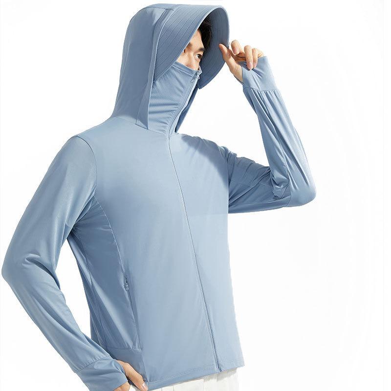 Raw yarn sunscreen clothing women's removable brim men's ice silk UPF + UV protection outdoor fishing sunscreen clothing