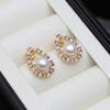 Natural Freshwater Black Pearl Earrings For Woman,Genuine Stud Earrings with Pearls Wife Mother Anniversary Gift