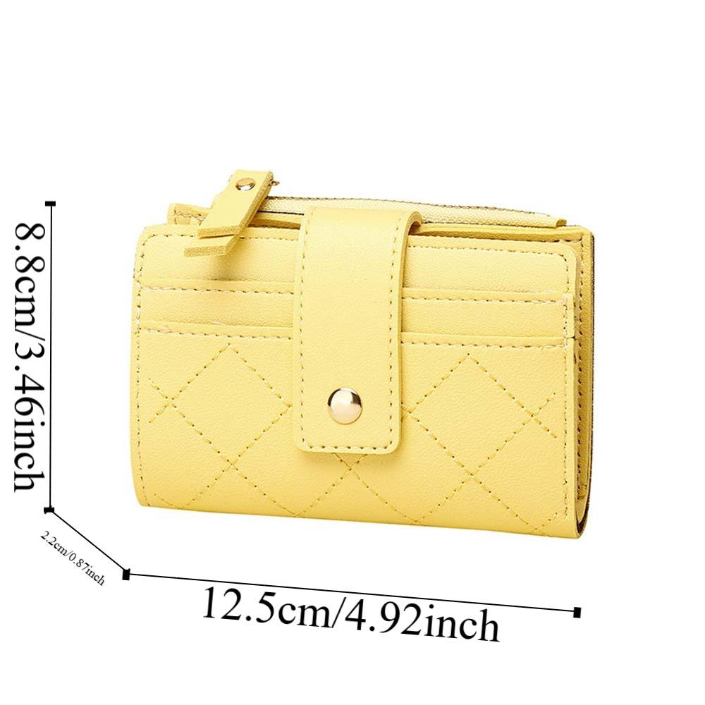Transparent Women Lingge Wallet Portable Lady Short PU Purses Versatile Solid Color Card Bag  Work