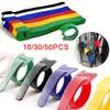 10/30/50Pcs Reusable Hook Headphone Cable Ties Fastening Strap Multi-Purpose Wire Organizers For Computer/TV/Electronic Devices